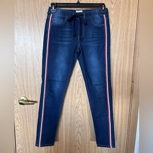 New GOGO JEANS USA red/white/blue Side Stripe Skinny Leg Jeans Women’s 9